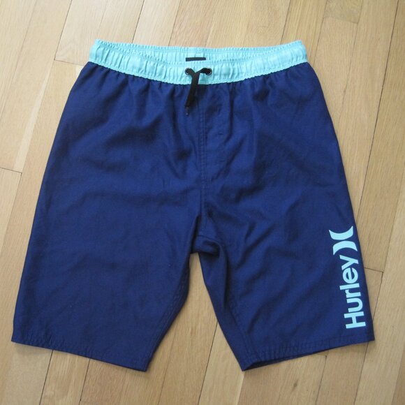 (2) Hurley Boys Swimsuit Shorts Size L (12-13yr) Blue Royal Swim Trunks Navy - Picture 7 of 10